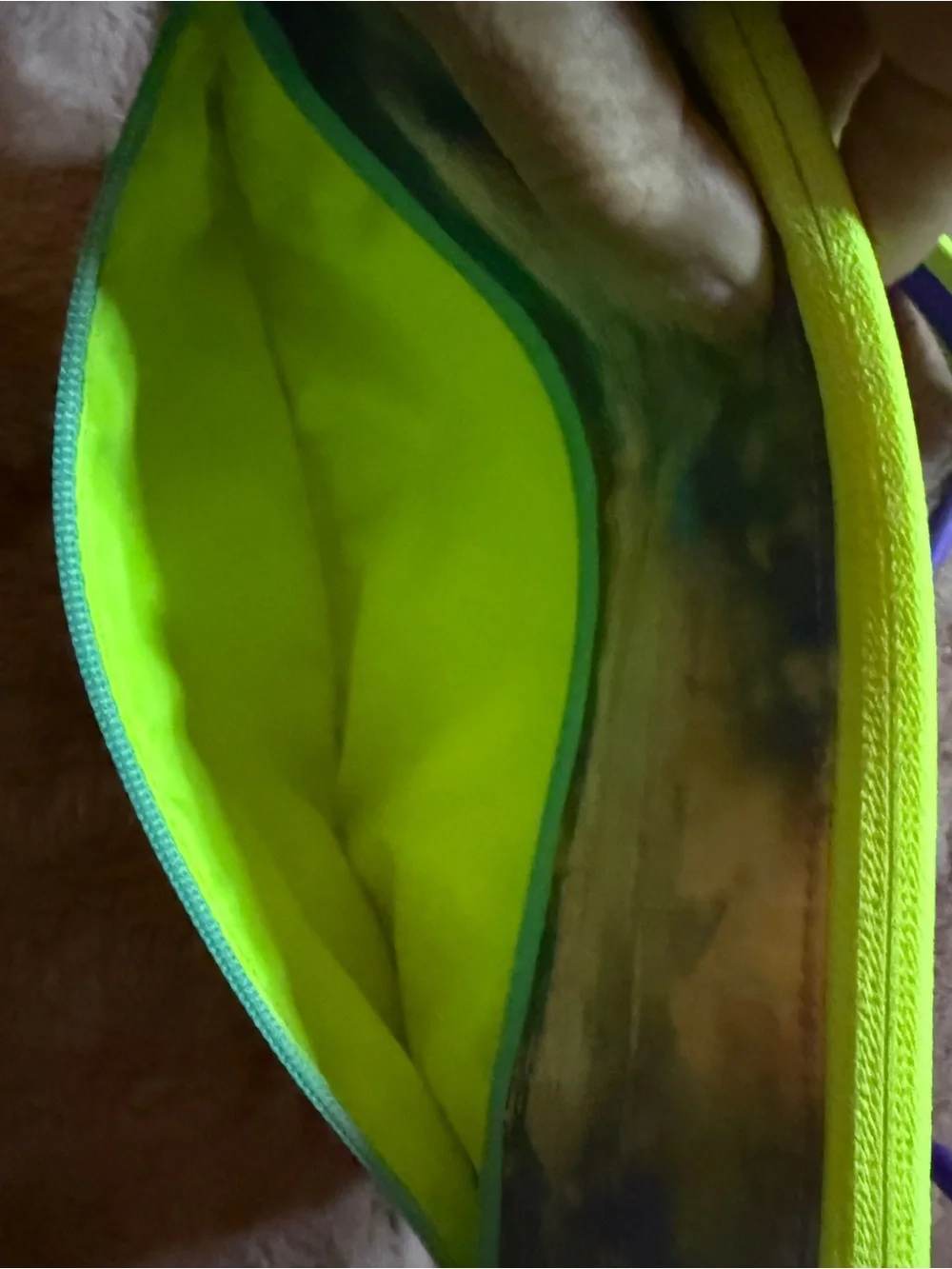 lululemon athletica Multicolor Crossbody Bag with Neon Yellow and Purple Strap